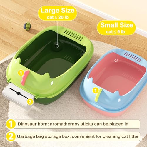 Caja de arena abierta para gatos color rosa pequeña miniatura 3