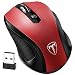 Produktbild VicTsing Mini Schnurlos Maus Wireless Mouse 2.4G 2400 DPI 6 Tasten Optische Mäuse mit USB Nano Empfänger Für PC Laptop, Microsoft Pro, Office Home (Rot)