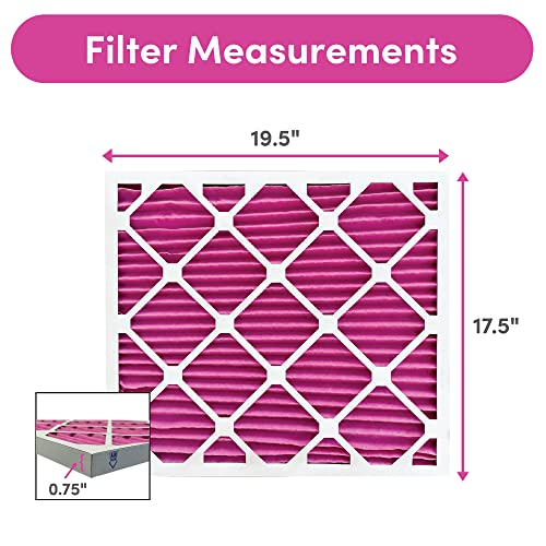 Image of 18x20x1 Air Filter by Colorfil | Color Changing Filters for Cat and Dog Odor | MERV 8 Furnace AC Filter for Pet Hair and Dust | 17.5 inchx19.5 inchx0.75 inch Exact Size | Pack of 6