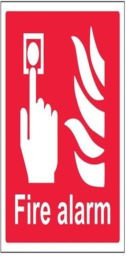 V Safety Fire Alarm Logo Sign - 200mm x 200mm - Self Adhesive Vinyl