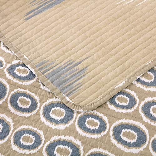 Yayiday Bedspreads Quilt Set Oversized Queen - Peach Skin Fabric Summer Bedding - Breathable Coverlet With Pillow Shams, Geometric Modern Black Grey Taupe White Pattern Chevron #TOP4