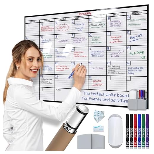 Large Dry Erase Calendar for Wall, 24x36, Large Wall Calendar Dry Erase, Big White Board for Office, Home & School, Giant Erasable Whiteboard, Jumbo Monthly Undated Reusable White Board Planner