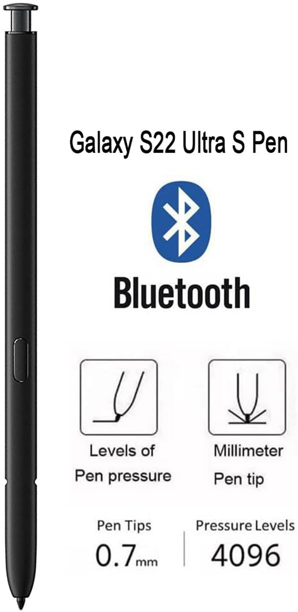 Samsung Galaxy S22 Ultra S Pen con Bluetooth - Lápiz Capacitivo táctil de Repuesto, Puntas/Puntas (Negro)