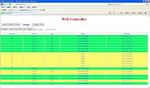 Screenshot of a mobile phone application interface for Access Control 4G, showing settings for product SN, security, sound, save name, and door names.