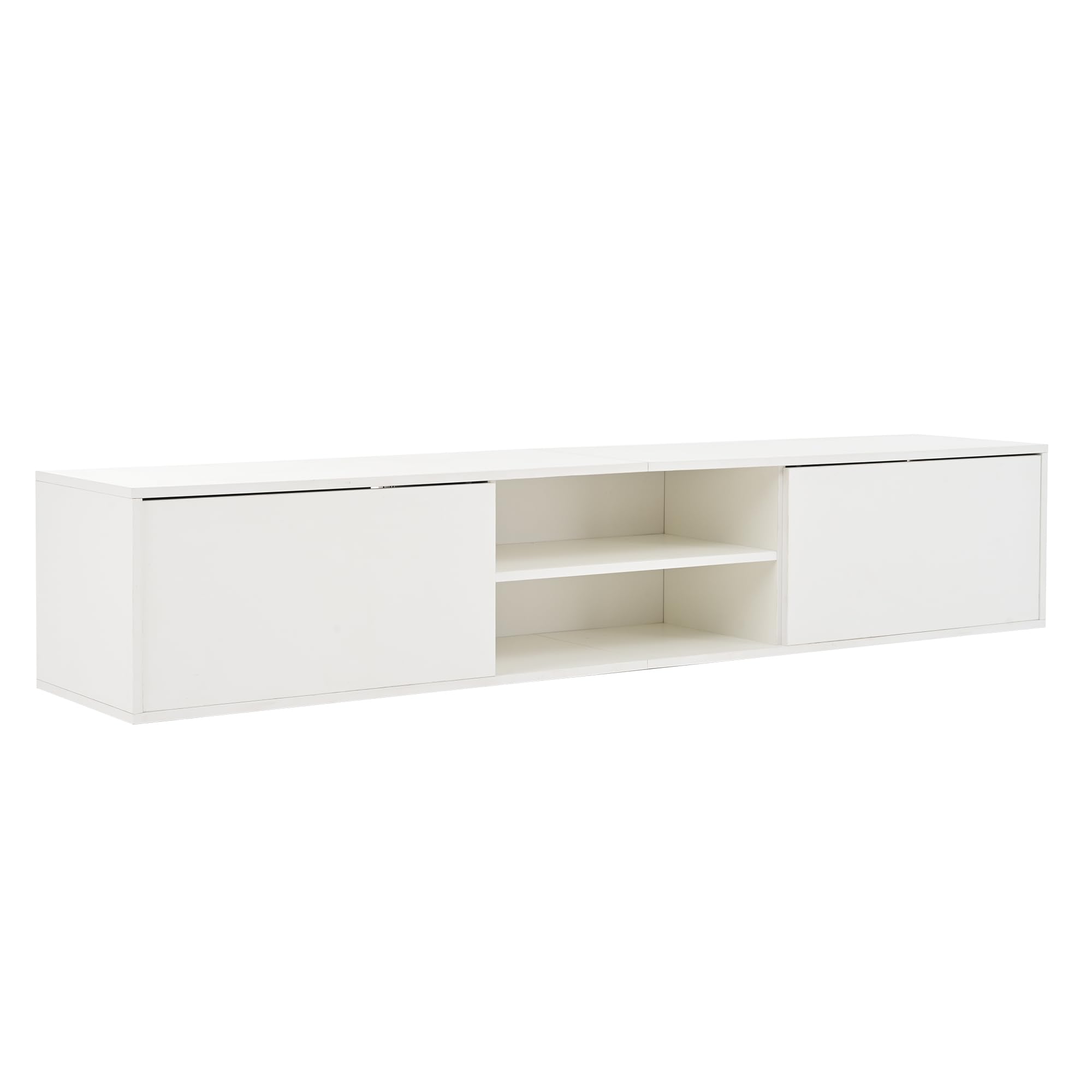 Juego de pared para TV de 180 x 35 x 33,5 cm con vitrinas (juego completo, 4 unidades), incluye tabla de TV, estantería de pie y 2 estantes de pared, juego de muebles de salón, mueble de TV