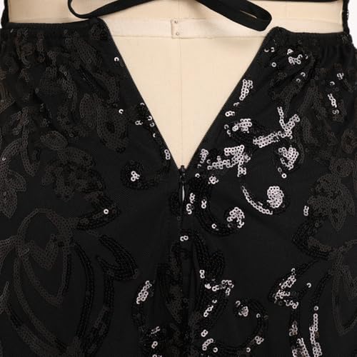 Teen Dresses for School Dance Dresses for Teens Women's Spaghetti Straps Sparkly Sequin Homecoming Dresses Party Short HOCO Dress Summer Sleeveless Backless A Line Tie Back Swing Mini Dress Black S