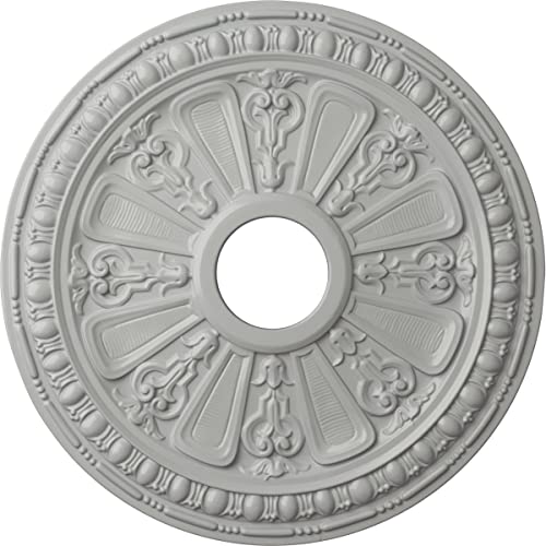 Image of Ekena Millwork CM18RAFRF Raymond Ceiling Medallion, 18 1 /8 OD 3 5 /8 ID x 1 1 /8 P, Frost