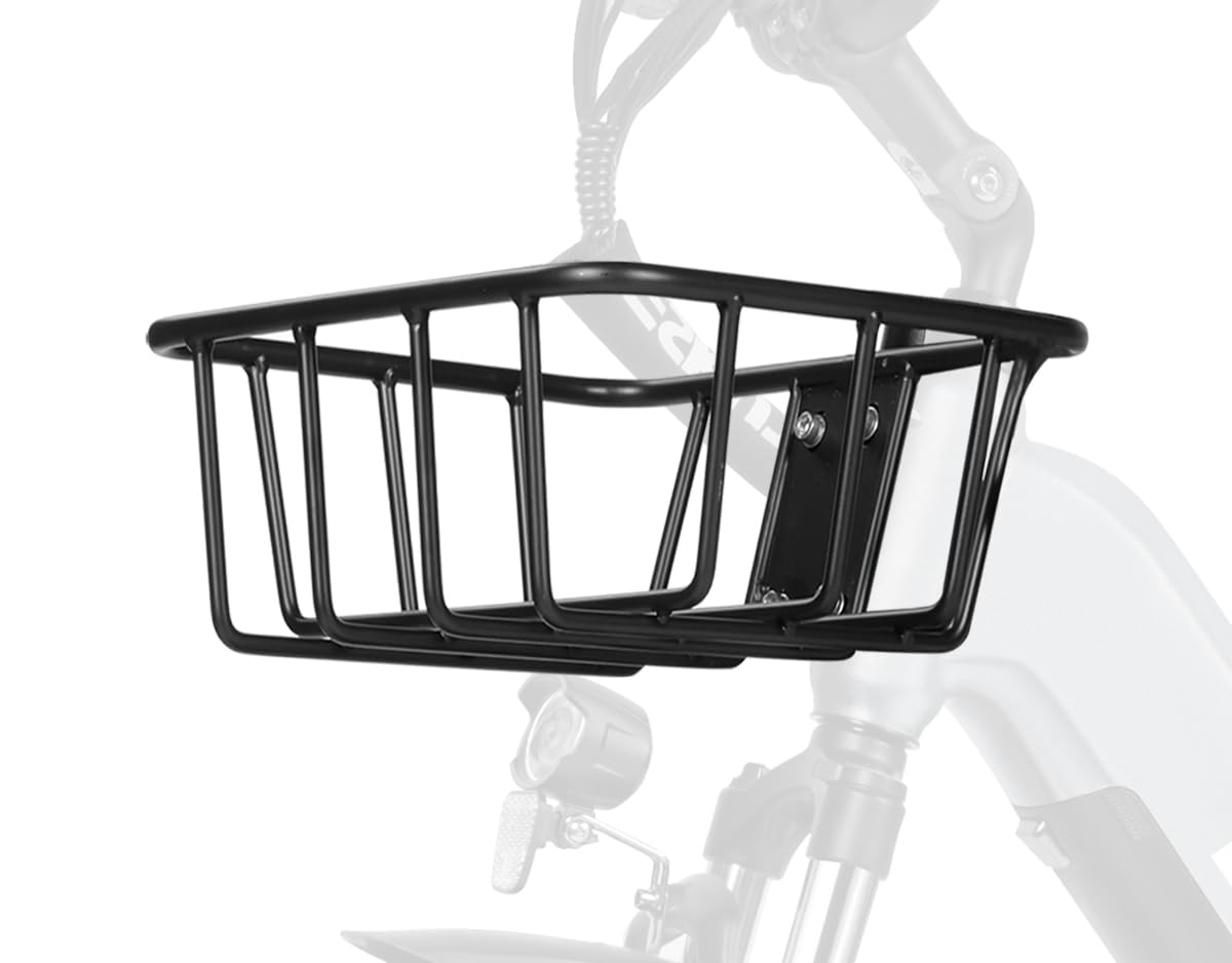 ESKUTE Cestino anteriore per bici elettrica, compatibile con C100 Plus e C202, cestino anteriore in metallo, cestino per la spesa e la vita quotidiana