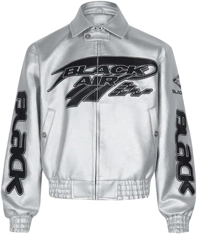 Leather Jacket Biker Racing Faux Motorcycle Moto Varsity Streetwear Bomber Jacket