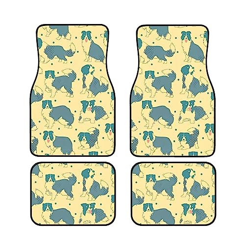 Tapis de sol Border Collie pour auto, protection caoutchouc quatre saisons après les balades