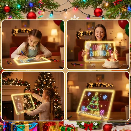 image for Rugwun 2025 Upgrade-Led Note Board with Colors,Led Light Up Acrylic Me