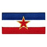Cypress Collectibles - Yugoslavia Flag Patch - Premium Embroidered Appliqué - European Country Iron On Patches - Dimensions: 3.5" x 1.75"