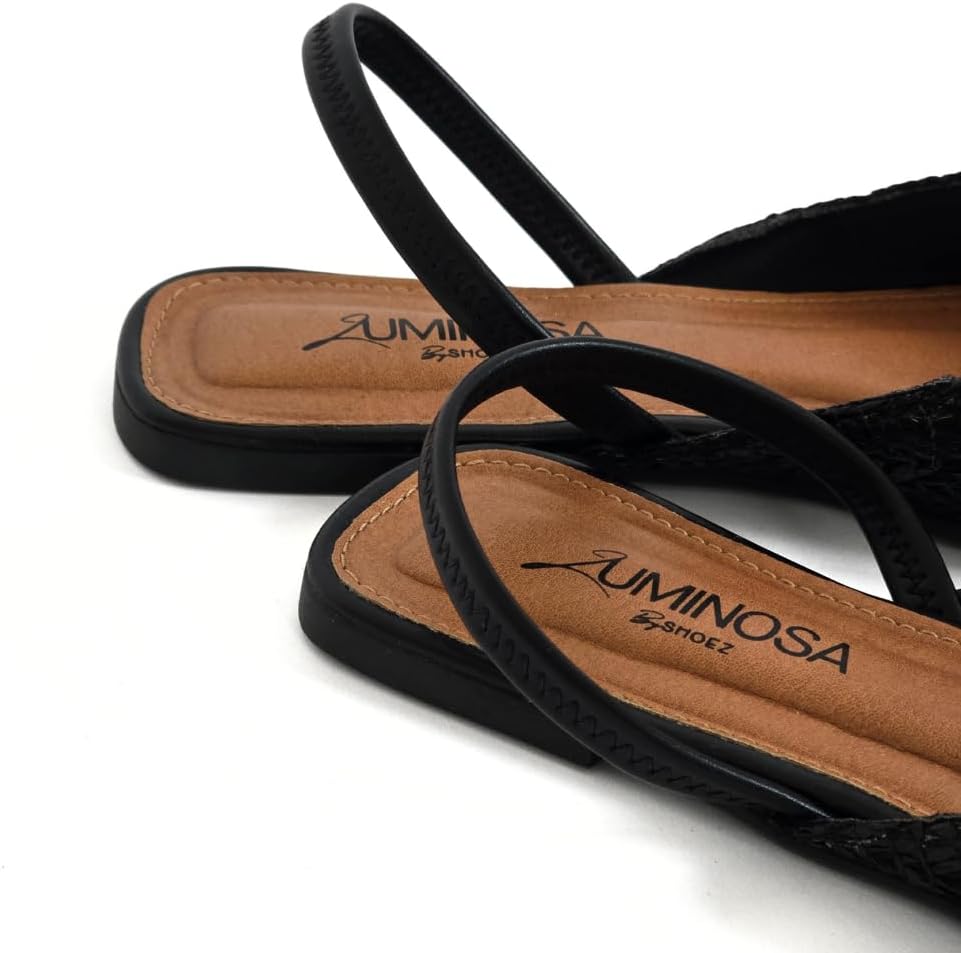 LUMINOSA Women’s Pointed-Toe Slingback Flats for Women