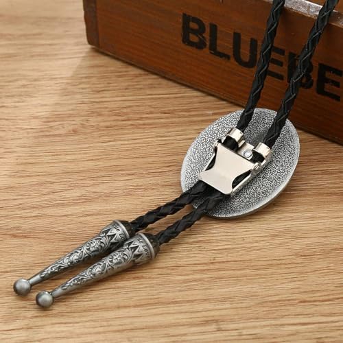 Image of HUABOLA CALYN Bolo tie for Men, Western Cowboy Golden Alphabet Initial Letter ABCDJMR to Y Costume Bolo ties Neckties