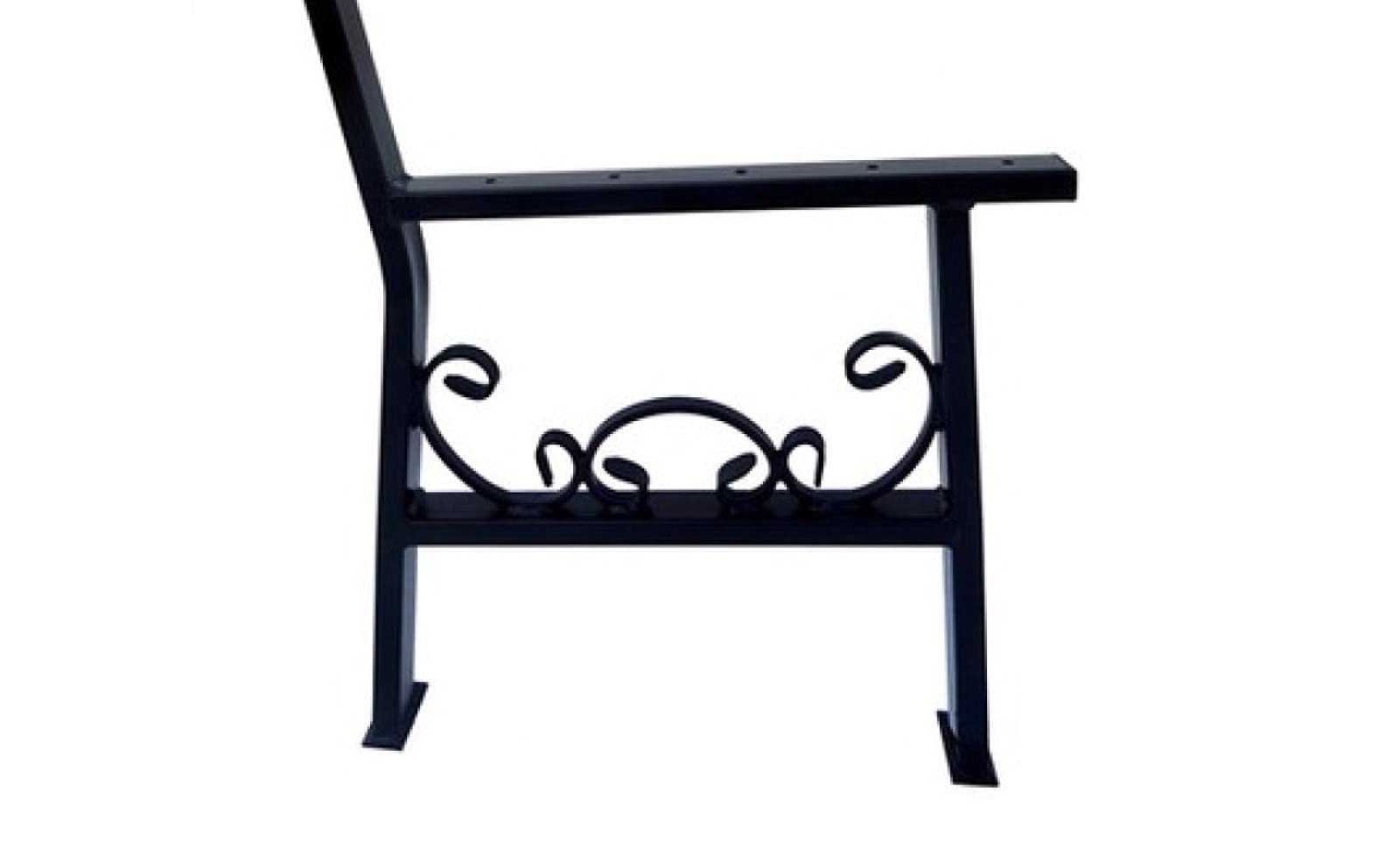 Pieds De Banc En H En Acier Noir - 2 Pièces - Hauteur 77,5 Cm - Pour Banc De Jardin - Neuf