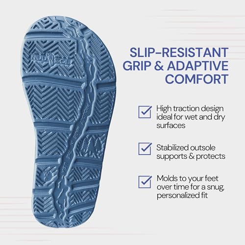 Image of NUUSOL Unisex Cascade Flip Flops; Non-Slip Hiking /Plantar Fasciitis Footwear; Soft Cushion, Lightweight & Comfortable; Arch Support & Textured Footbed, Pain Relief for Joint, Neck & Back Injuries