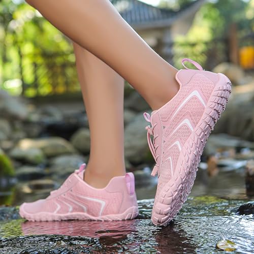 Image of UBFEN Water Shoes for Men Women Quick Dry Swim Aqua Socks | Lightweight Barefoot-style Fit, Rubber Sole, Hiking, Fishing, Kayaking, Beach, Pool, Boating, Diving And Water-to-land Wear