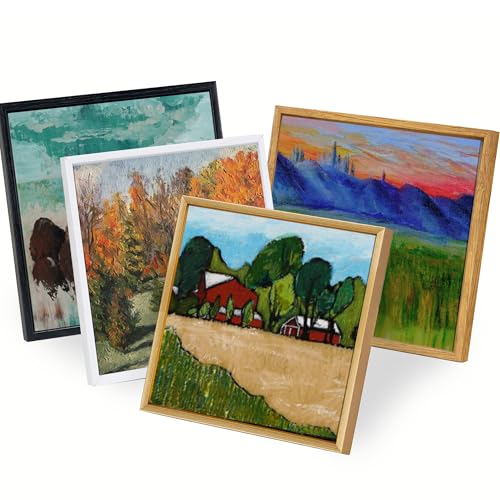 Image of 14x14 Canvas Floater Frame for 0.6-0.9 inch Deep Canvas Painting,Black | YIVIVEN Canvas Floating Frames for Wall Art Decor,Canvas Frame for Art Prints,Frame for Oil Painting,Painting Frames Kit