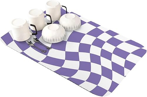 Vista 7 de Thanksgiving Fall Dish Drying Mat for Kitchen Counter, Absorbent Quick Dry Dish Dry Placemats, Countertop Dishes Drainer Mats Drying Pad Non Slip