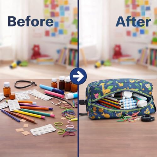 Image of MiniTravel Organizer | Multipurpose All-in-One Compact Durable, Lightweight, Waterproof, Bag | Travel Friendly Pouch | Ideal for Stationary, Medicines, Accessory (Animal Print)