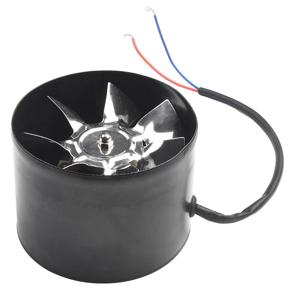 Ventilatore di scarico da 180 mm, 4,0 m³/min, silenzioso, per cucina, bagno, ufficio, adatto per tubi da 180 – 190 mm, 50 W, 220 V, alloggiamento in metallo (colore nero