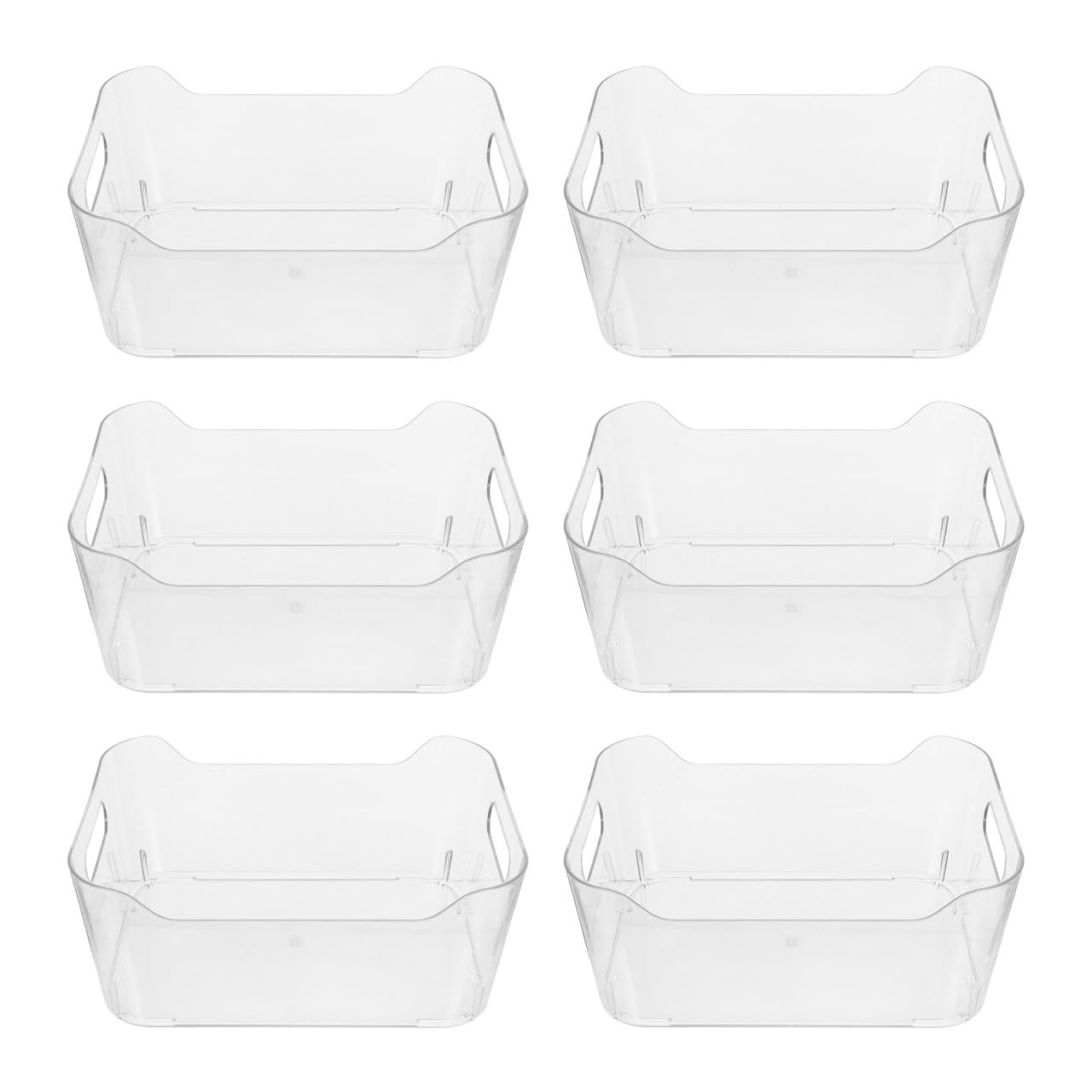 MAGICLULU 6 Piezas Contenedores Organizadores de Plástico Transparente para Refrigerador, Contenedores de Plástico Congelador, 25cm, Pet, Visibilidad Clara, Ahorro de Espacio, para Verduras