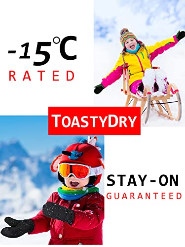 Image of Geyoga 4 Pairs Kids Mittens Waterproof Ski Gloves Boys Girl Warm Snow Winter Mittens for Kids Toddler Outdoor Activities