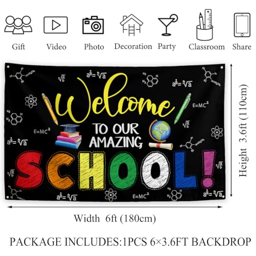 Yarcooly Back to School Backdrop 71×43 Inch 1st Day of School Decor - image 2
