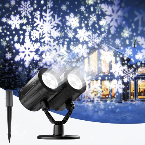Christmas Snowflake Projector Lights Outdoor Double Head