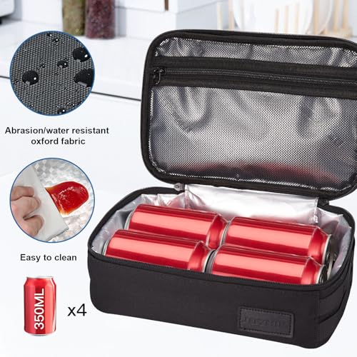 Image of JOYHILL Tactical Lunch Box for Men Women, Small Reusable Lunch Bag Insulated Mini Cooler Bag with Handle for Office Work Picnic Beach, Black,4L