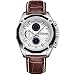 JEDIR Men's Chronograph Quartz Wrist Watch Analog Dial with Date Calendar Soft Leather Band (Black)