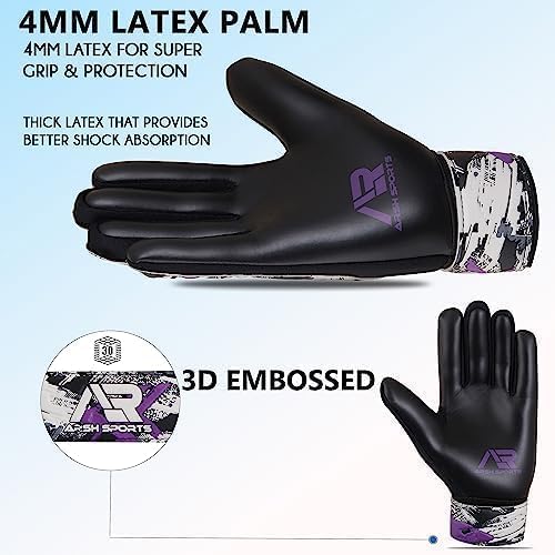 Miniatura 4 de Guantes de portero de fútbol, guantes de portero de fútbol para niños, jóvenes, niños, doble protección de muñeca a lo largo de 0.157 in (0.157 in)