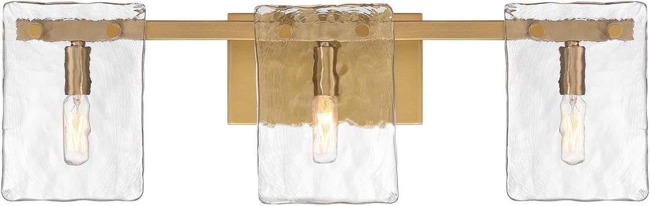 Genry 3-Light Bathroom Vanity Light in Warm Brass