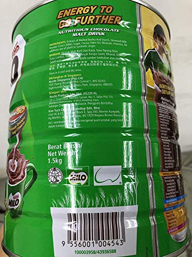 Nestle Milo Malaysia 3.3 Pound (1.5Kg) Halal Beverage Mix Chocolate Malt Powder Tin Can Fortified Powder Energy Drink Cocoa #TOP3