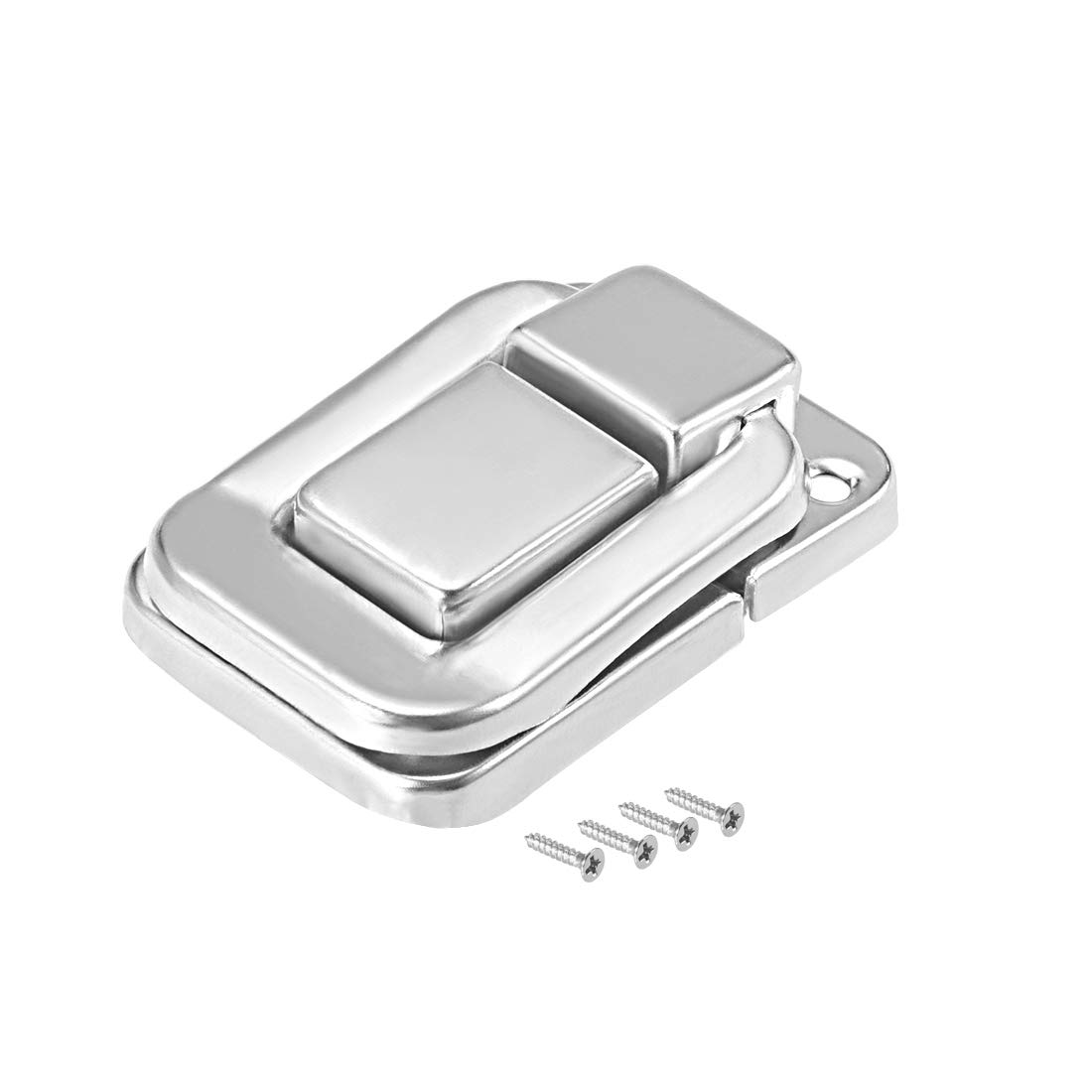 uxcell Toggle Latch, 38mm Retro Style Silver Tone Decorative Hasp Jewelry Suitcase Box Catch w Screws 3pcs