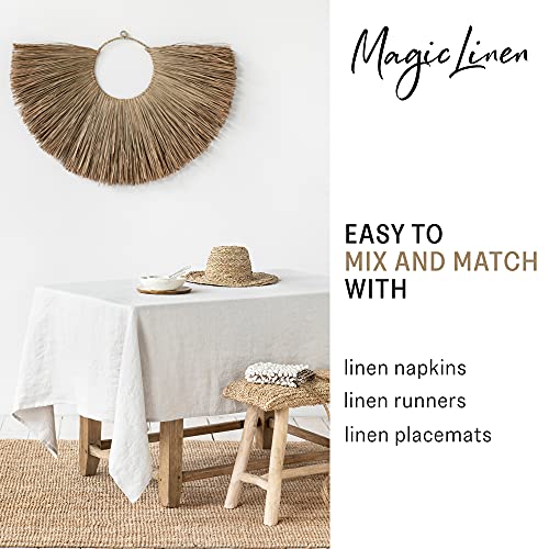 Magiclinen 100% Pure Linen Tablecloth - 59 X 79 In, European Flax Linen Table Cloth For Rectangle Table (Natural) #TOP2