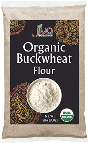 Organic Buckwheat Flour Light 2 LB - Vegan, Non-GMO - by Jiva Organics