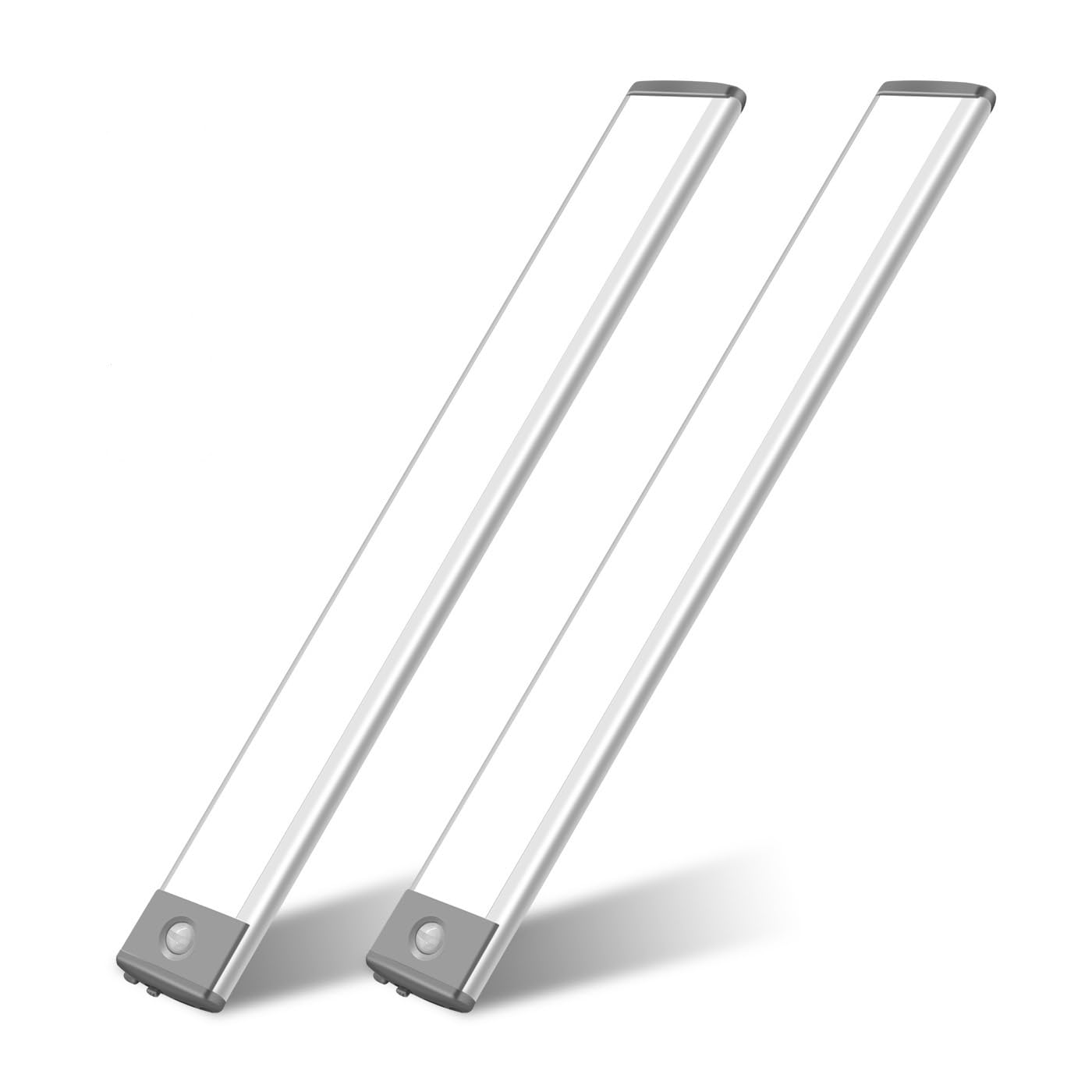 LEPOTEC Luce Armadio da 60 LED, 3 Temperature di Colore, Sensore di Movimento, 2200mAh Ricaricabile, Illuminazione Notturna Senza Fili per Casa, Guardaroba, Cucina, Corridoio, 2 Pezzi