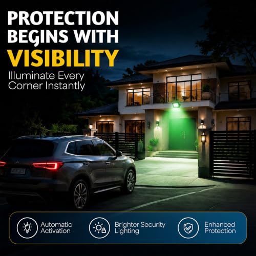 Image of Forus 20W LED Flood Light Green with Motion Sensor Auto On Off Day Night Mode Waterproof Outdoor Security Light for Garden Parking Garage Factory Warehouse High Bright Floodlight 4Yr Warranty-1Pc