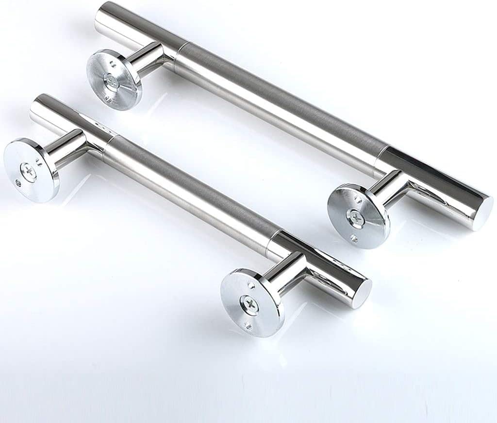 Poignée de porte de grange en acier inoxydable ronde pour porte coulissante en bois 350x220mm