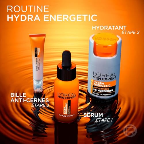 'oréal men expert hydra energetic sérum shot 100% vitamine c pure 30ml - vue 10