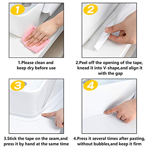 Reviews for KOMIWOO Bathroom Bathtub Caulk Strip, 2 Pack Caulking Tape