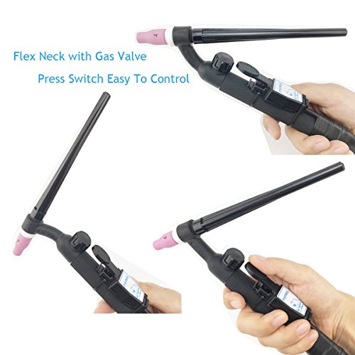 B.w.p Wp-9Fv 125Amps Tig Welding Torch Gun Flexible Head With Gas Valve Control Leather Cover #TOP3