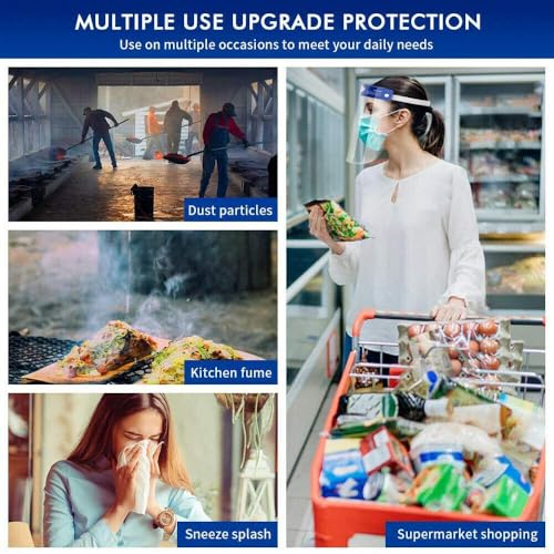 Universal Safety Face Shield 4 Pack, All-Round Protection Cap with Clear Wide Visor Spitting Anti-Fog Lens, Lightweight Transparent Shield with Adjustable Elastic Band for Men Women 511KMCWj3PL. SL500 - Universal Safety Face Shield 4 Pack, All-Round Protection Cap with Clear Wide Visor Spitting Anti-Fog Lens, Lightweight Transparent Shield with Adjustable Elastic Band for Men Women