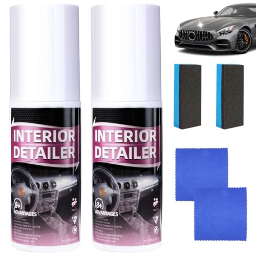 KEBEGE 2PCS Polishing Cleaner，Car Interior Cleaner,Deep Cleaner Polishing, Interior All Purpose Car Cleaner for Cleaning Rubber, Plastic, Leather Surfaces Inside The Car