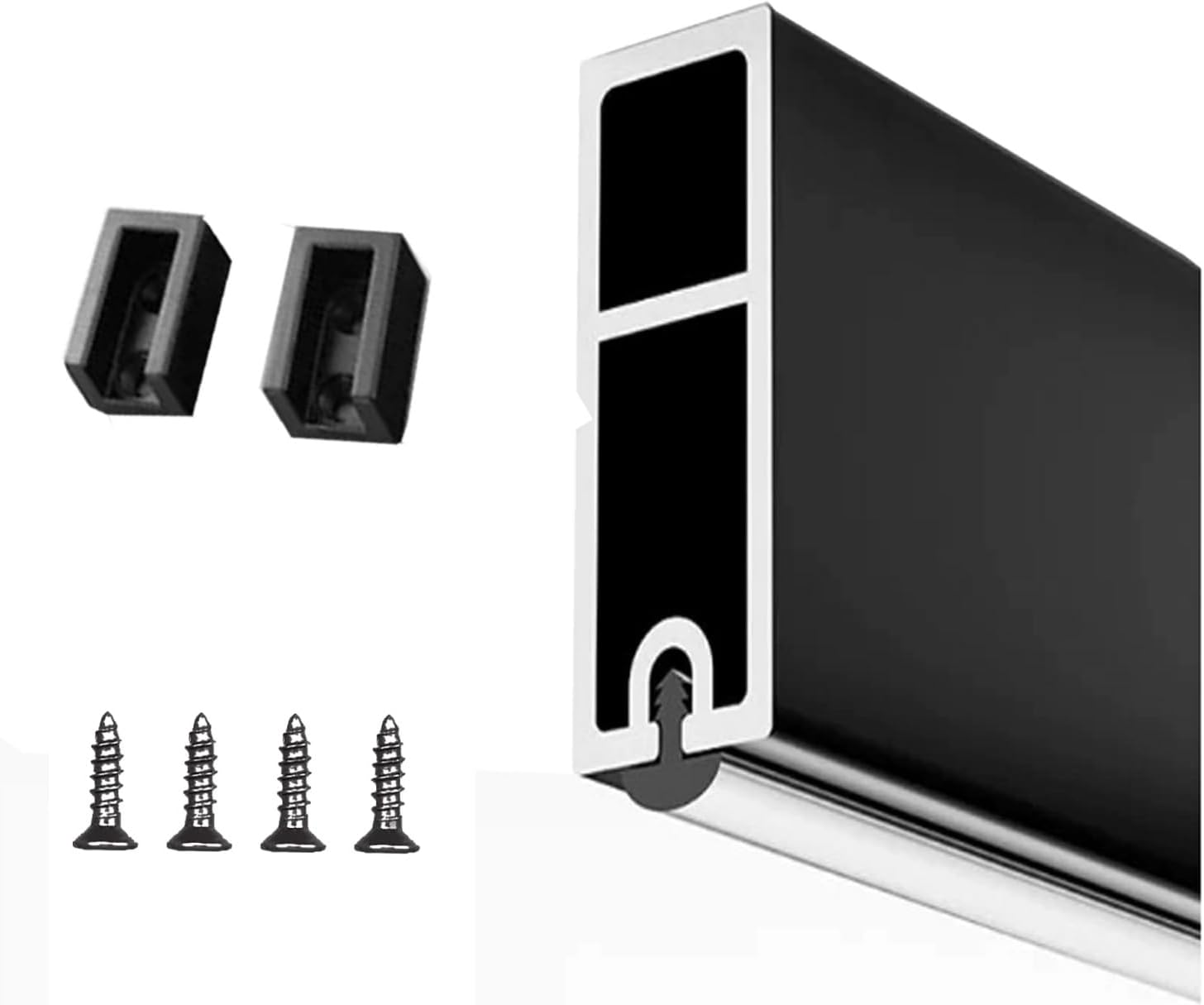 Home Closet Rods for Hanging Clothes Aluminum Wardrobe Rod Wall Mounted, Clothes Hanging Bar, for Shower/Laundry Room(Black,130cm/51.2")