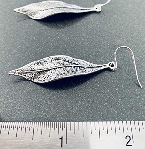 Wavy Leaf On Sterling Silver Dangle Earrings Bohemian Boho #TOP7