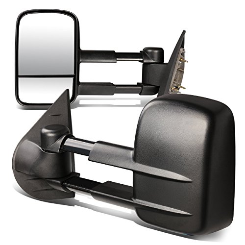 Greatest Product DNA Motoring TWM-003-T222-BK Pair of Manual Telescopic Foldable Towing Mirrors Compatible with 07-13 Silverado/Suburban/Sierra/Yukon/Tahoe/Escalade, Black