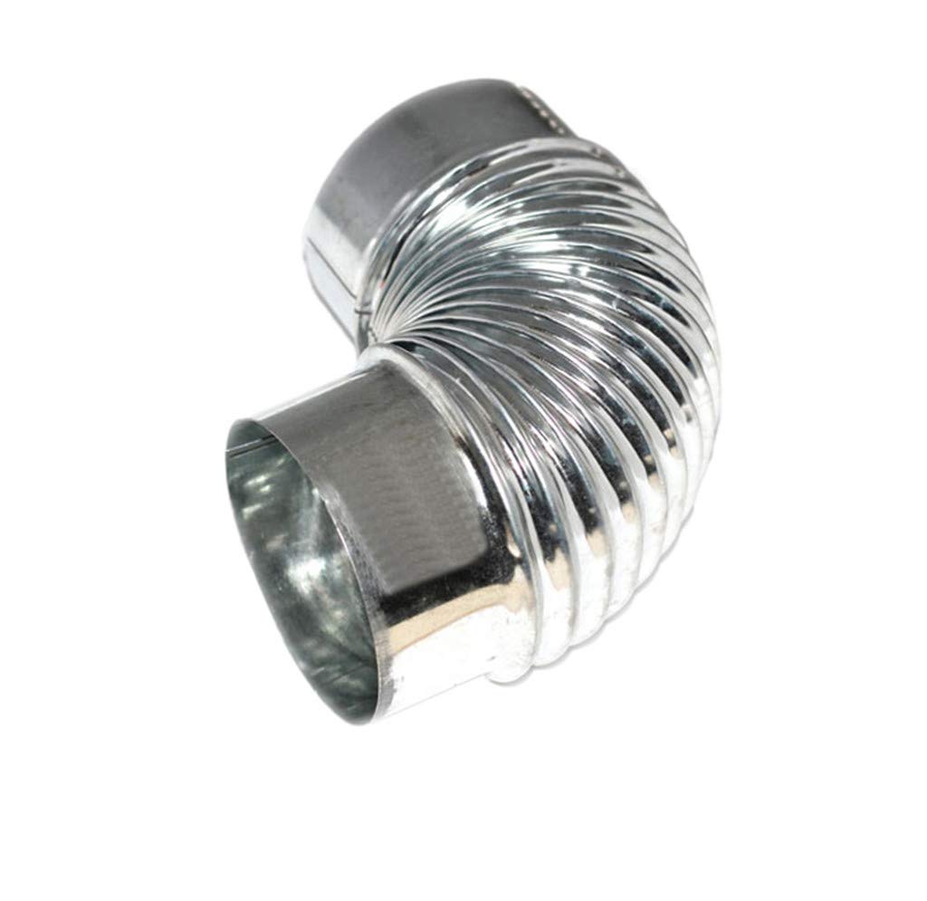 WGE Camino Tubo a Gomito 90 ° Ginocchio Piegato Ø50-300 mm, Gomito dell'Acciaio Inossidabile, Gomito Acciaio zincato,Galvanizediron,30CM