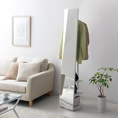 エア・リゾーム スタンドミラー 姿見 全身 おしゃれ 収納 棚付き ハンガーラック ポールハンガー 衣収納付きスタンドミラー SOFIA(ソフィア)